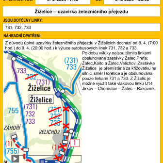 Informace o mimořádných změnách na linkách DÚK - linky 731,732,733 1