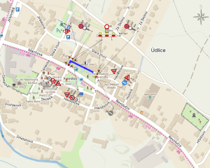 mapa - uzavírka Náměstí - I. etapa